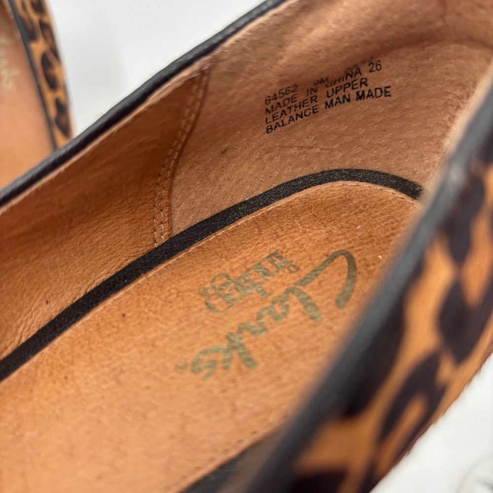 Clarks Animal Print Leather Flats